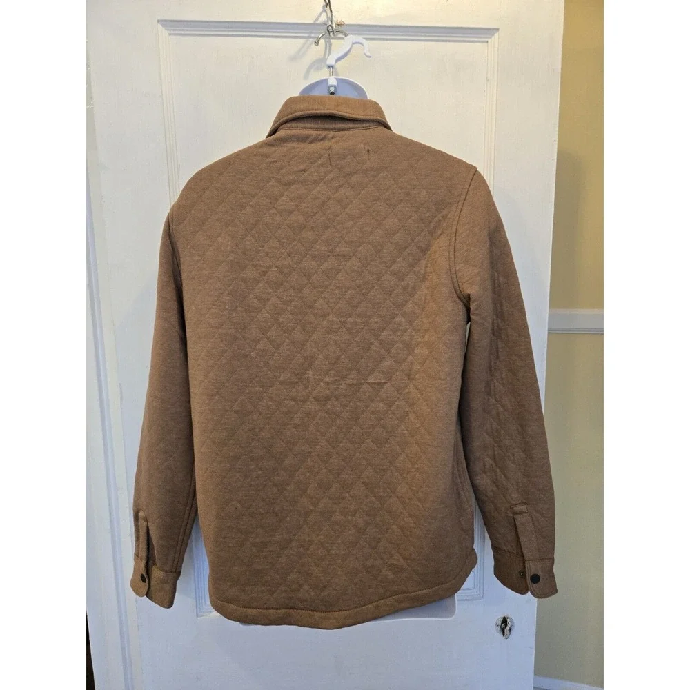 NWT Kenneth Cole Men's Brown Quilt Look Lightweight Shirt Jacket Snap Closure - Picture 3 of 6